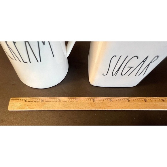 Rae Dunn by Magenta Pitcher "CREAM" and Lidded "SUGAR" LL Coffee Tea EUC - Picture 4 of 8